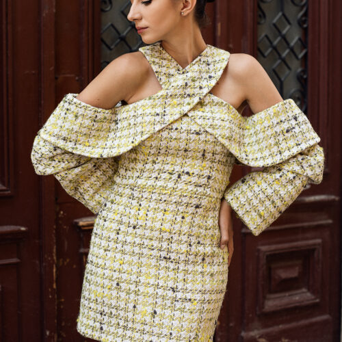 Yellow Tweed Dress